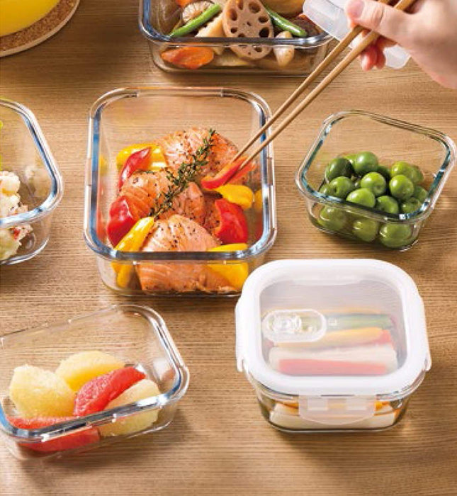 Aderia Japan Glass Food Storage Containers - 500ml, Set of 2