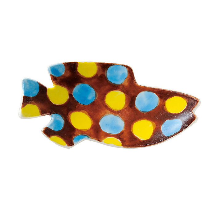 Aito Leo Lionni Swimmy Bean Plate Seto Ware 278220 8x4cm Blue/Yellow/Brown