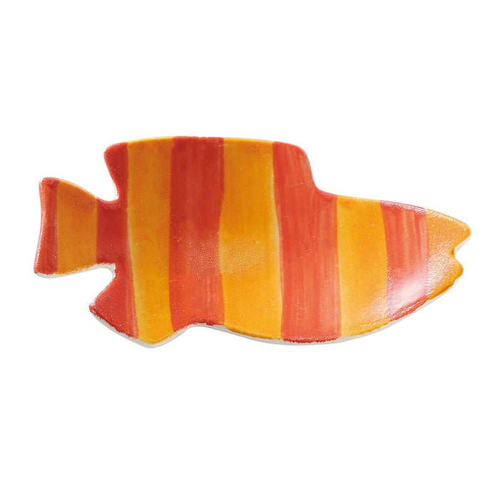 Aito Leo Lionni Swimmy Bean Plate 8x4cm Striped Seto Ware 278218 Red