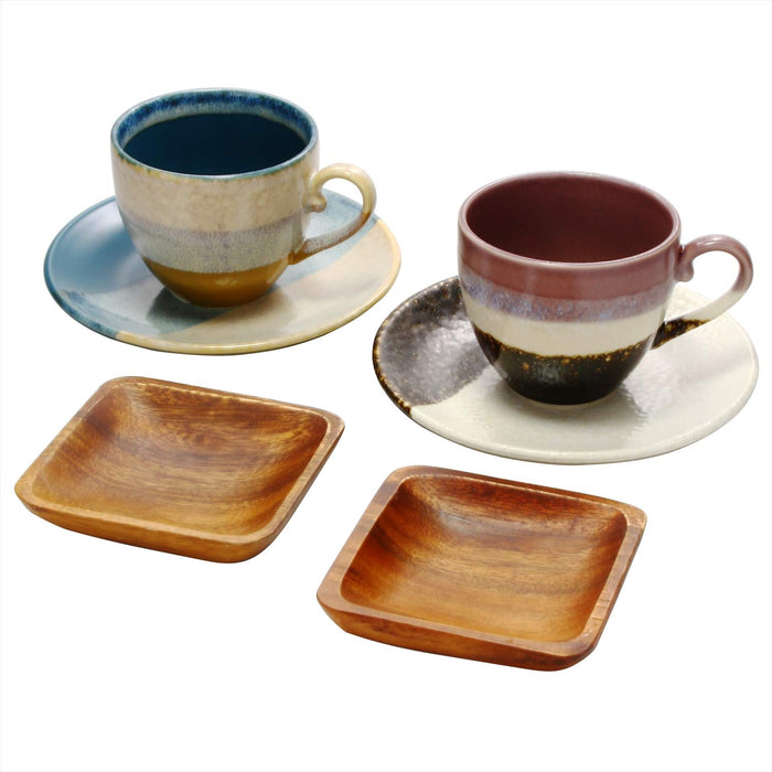 Aito Seisakusho Glaze Works Coffee Cup Saucer Set 2Pcs Cafe Gift Tableware Set