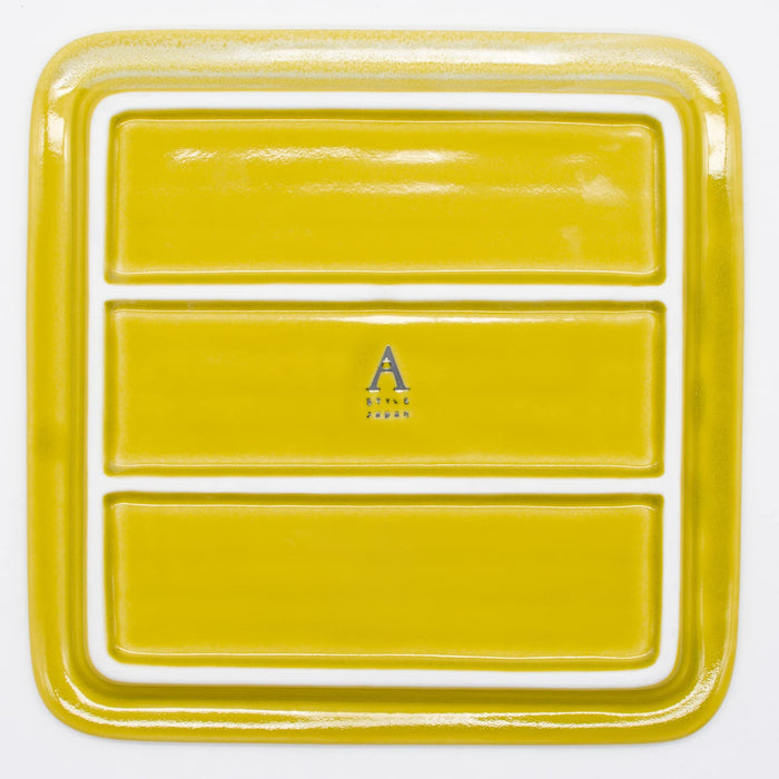 Aito Mino Ware Toast Plate 18cm Yellow Dishwasher/Microwave Safe Japan 262038