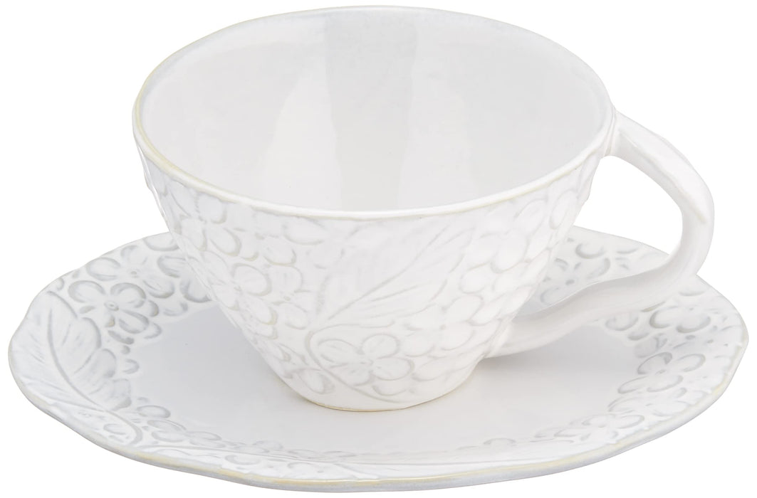 Aito Lien Coffee Cup & Saucer 330ml White Mino Ware Japan 267841