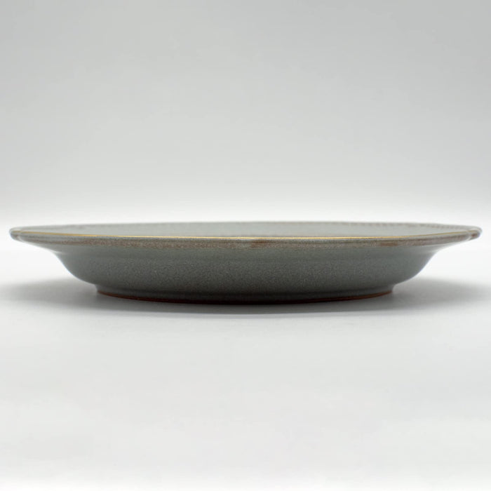 Aito Seisakusho Stitch Plate Dish M Gray Mino Ware Japan 20cm