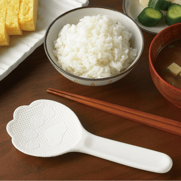 Akebono Non-Stick Kitty Cat Paw Shamoji Rice Spatula - Yellow (16.5cm)