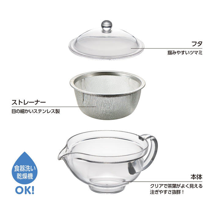 Akebono Sangyo TW-3721 280毫升鋼網茶壺塑膠透明易倒過濾器