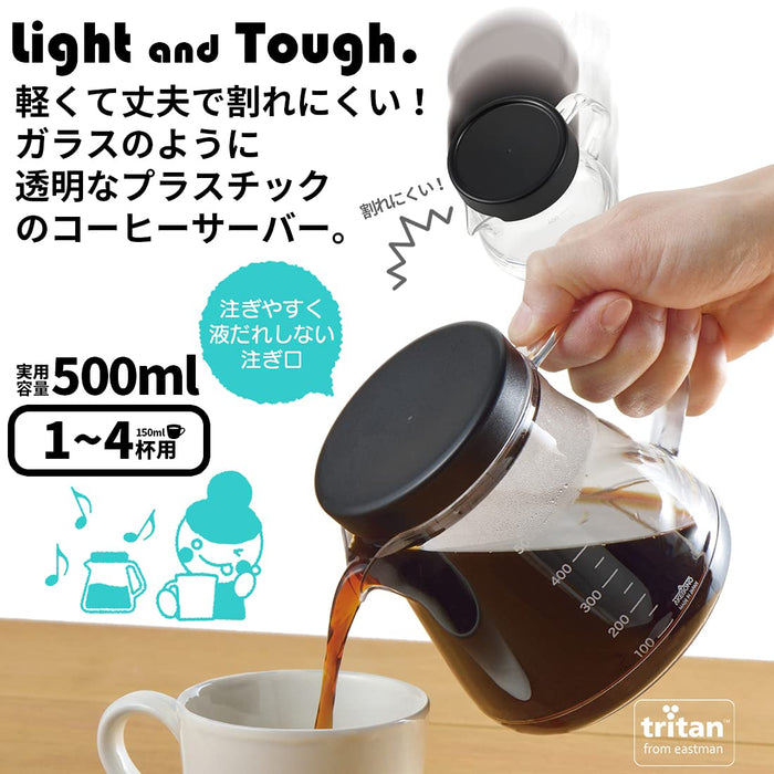 Akebono Sangyo Unbreakable 500ml Coffee Server TW-3732 Japan Resin Microwave Dishwasher Safe