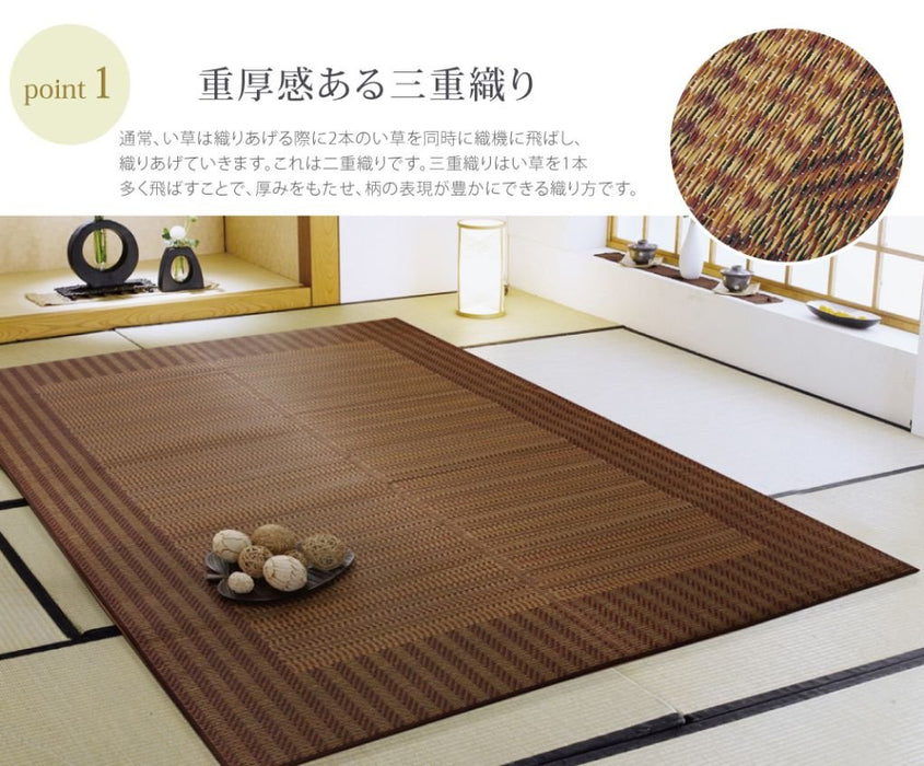 Ikehiko Corporation Brown 2 Tatami Square Rug Carpet - Made in Japan