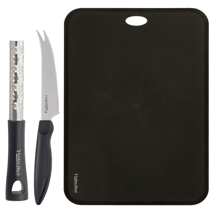 Shimomura Kougyou Antibac Made In Japan Verdun Black Soft Sheet Cutting Board Set Ovb-914