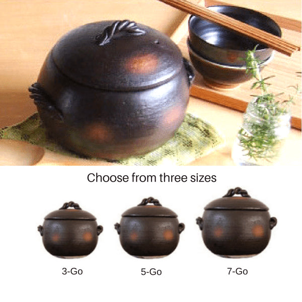 Banko Ware 陶器 Donabe 砂锅电饭煲 3 合一 - 终极煮饭解决方案