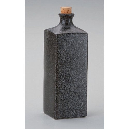 Setomono Honpo 日本黑釉方形燒酒瓶 - 7.5X23Cm 830Cc