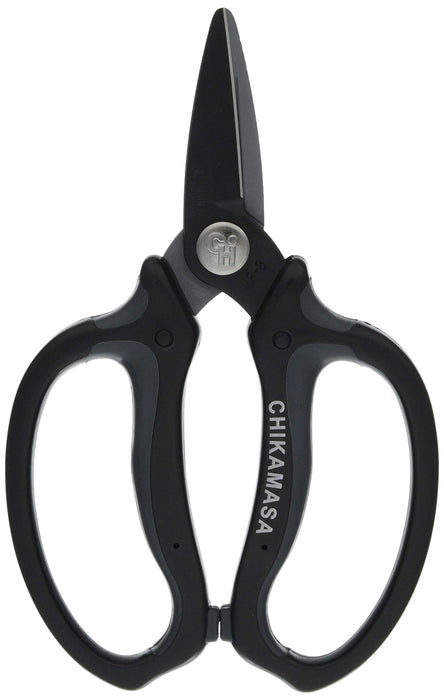 Chikamasa MF-8000B Ultra Rosso Flower Scissors Black w/Cap