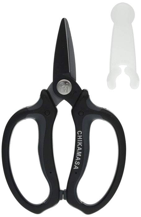 Chikamasa MF-8000B Ultra Rosso Flower Scissors Black w/Cap