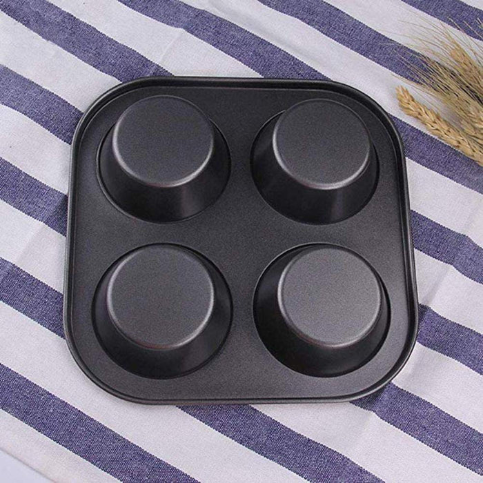 Cz-Ing Japanese Muffin Pan - Non-Stick Carbon Steel Baking Mold Tray (4 Cavities, 3 Plates)