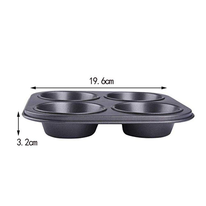 Cz-Ing 4-Cavity Non-Stick Muffin Pan | Carbon Steel Baking Mold Tray | Japan