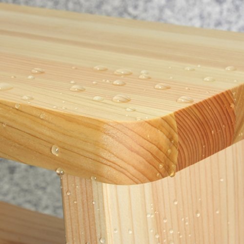 Daiwa Industry Wooden Hinoki Bath Chair - Water Repellent, Mildew Resistant, 21cm