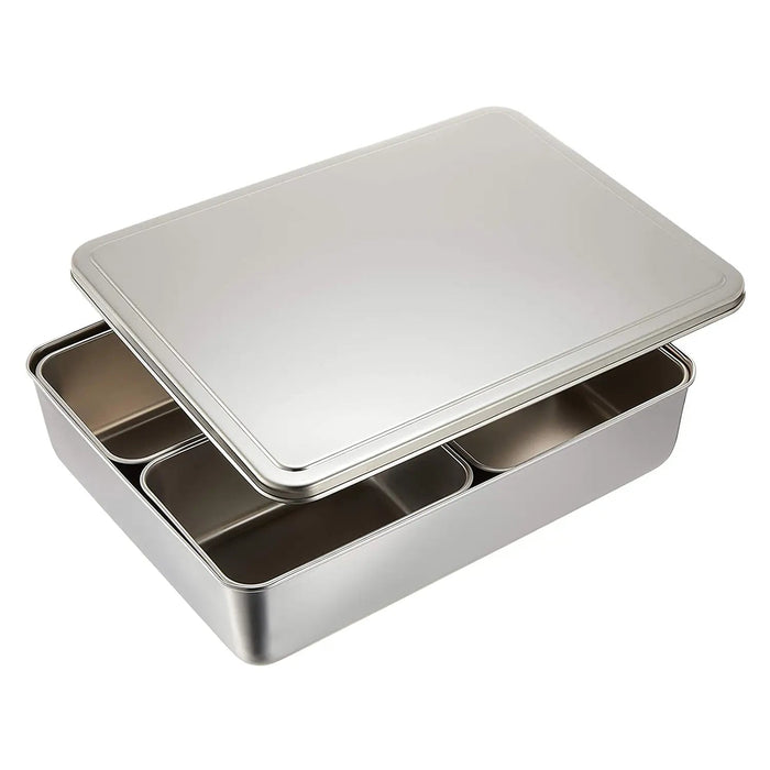 Ebm Stainless Steel Yakumi Seasoning Container - 4 Compartments for Antibacterial Storage