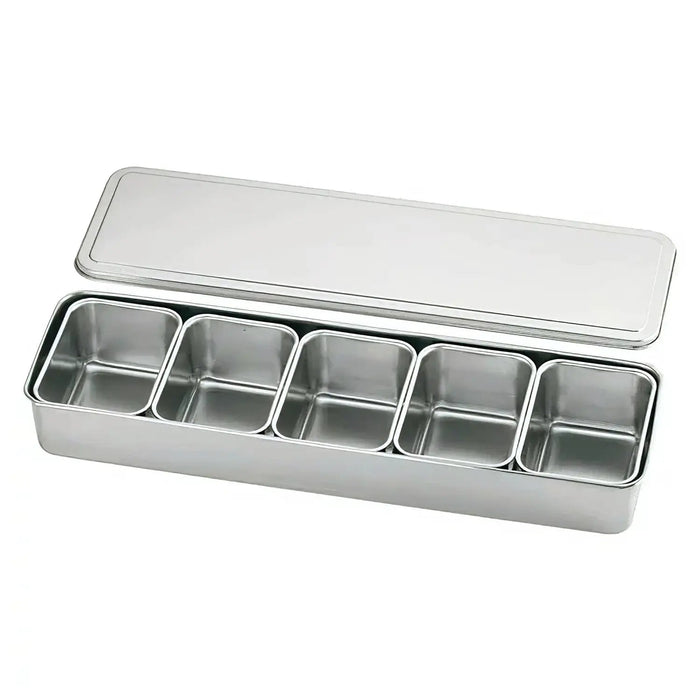 Ebm Stainless Steel Yakumi Seasoning Container - 5 Compartments