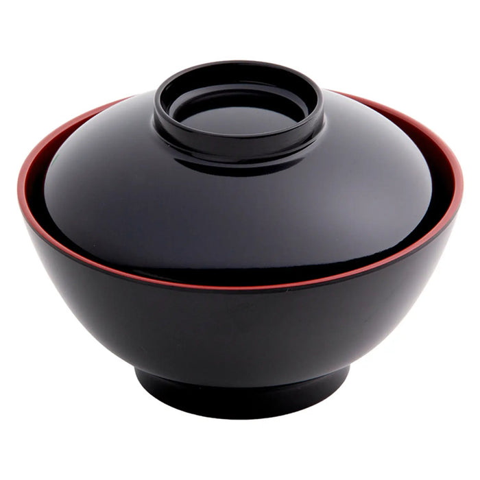 Entec Japan Melamine Bi-Color Miso Soup Bowl 340Ml With Lid - Premium Quality Dining Essential