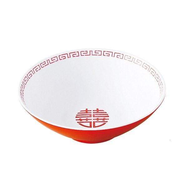 Entec Japan Zuishou Melamine Double Happiness Ramen Noodle Bowl - 940ml Authentic Japanese Dining Experience