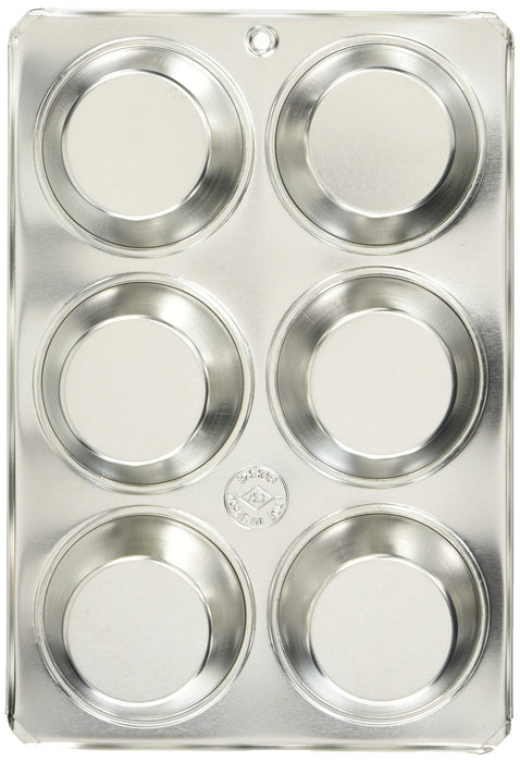 Kubodera Light Metal Industry Japan Tin Muffin Mold #100 - 6 Piece Set