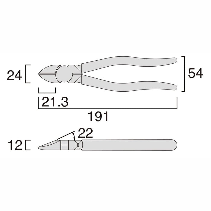 Fujiya 70Z-175 Electric Grip JIS Standard 175mm Nippers