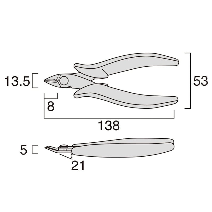 Fujiya MTN03-135 輕剪鉗 薄而輕 135mm 銀色 0.8mm 鐵線