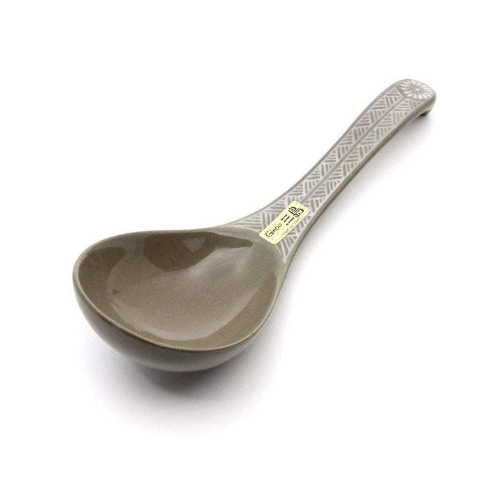 Ginpo Banko Ware Renge 湯匙和湯匙架 - 大 Renge Spoon