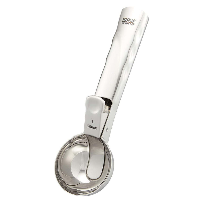 GS Stainless Steel One-Push Ice Cream Scoop - Large Size