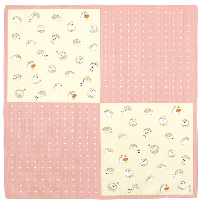 Hama Pattern Hedgehog Pink Cloth - 50Cm Japanese Furoshiki