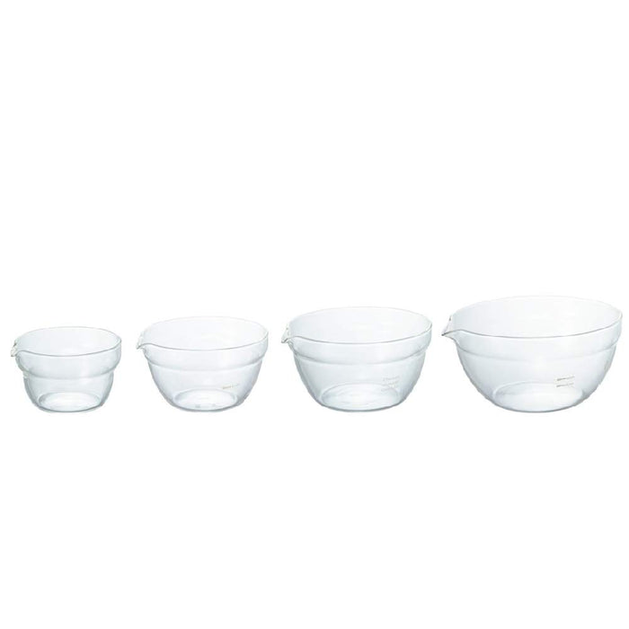 Hario KB-2518 Heat Resistant Glass Bowl Set 4pc Japan