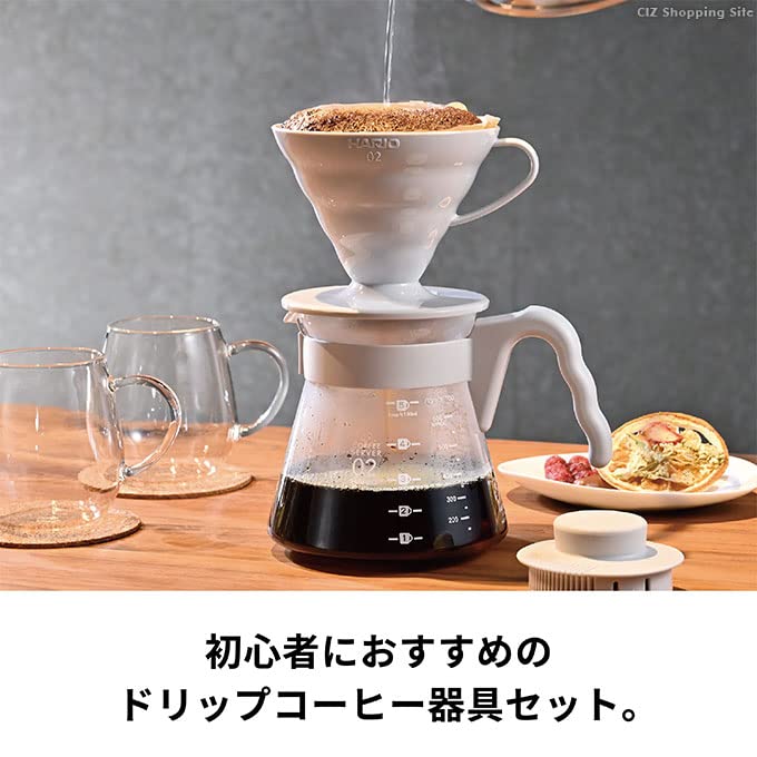 Hario V60 咖啡伺服器套裝 1-4 杯 VCSD-02PGR 日本