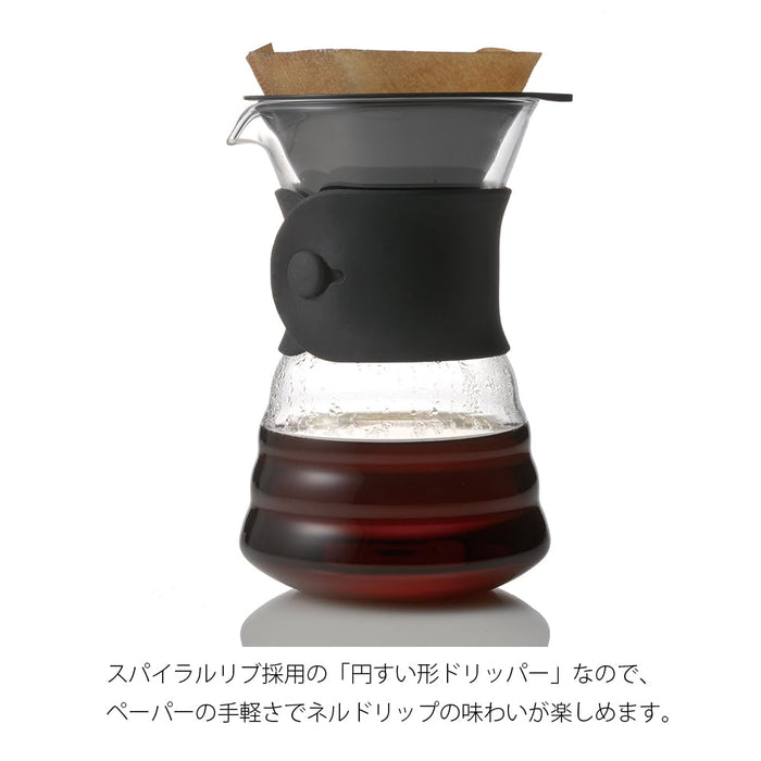 Hario V60 滴滤咖啡壶 700 毫升 黑色 VDD-02B 1-4 杯 日本