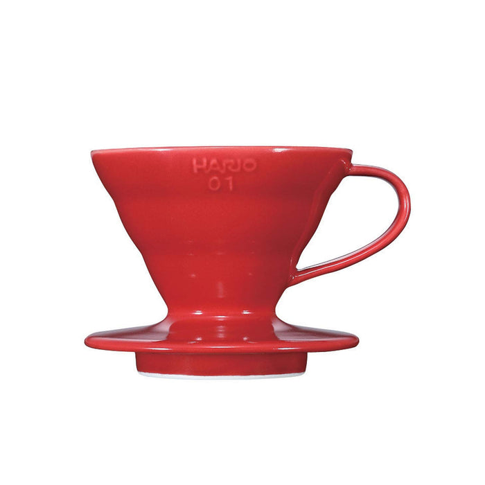 Hario V60 陶瓷红色咖啡滴滤器 01 - 日本设计 - 1-2 杯容量