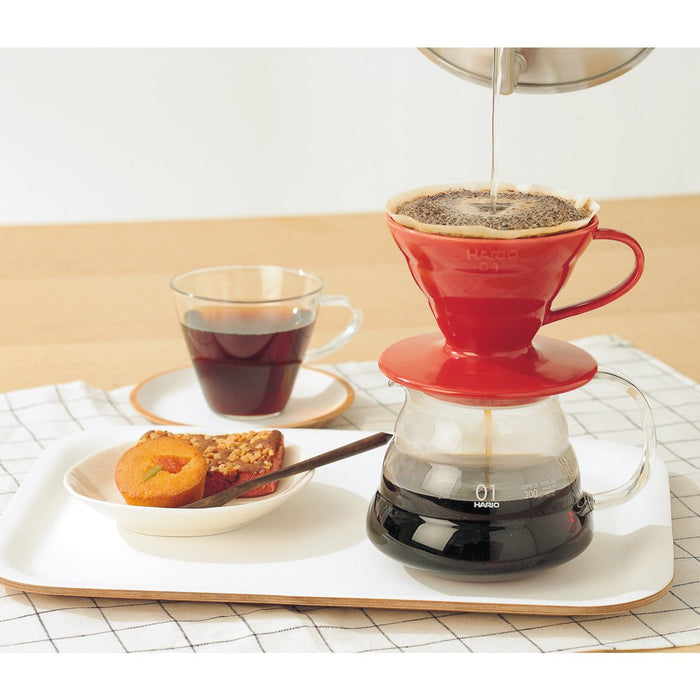 Hario V60 陶瓷红色咖啡滴滤器 01 - 日本设计 - 1-2 杯容量