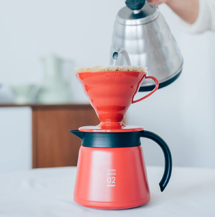 Hario V60 滴滤器 02 红色 1-4 杯咖啡手冲滴滤器日本 VDR-02-R