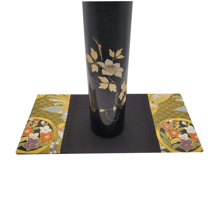 Shinsendo Japanese Vase Mat Figurine Incense Burner - Perfect for Japanese-Style Rooms with Obi-like Texture