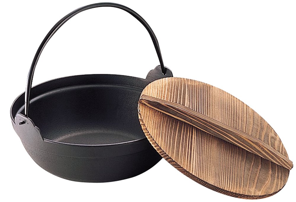 Ikenaga Iron Works Japan Tekko Iron Pot 18Cm 1 Person with Wooden Lid