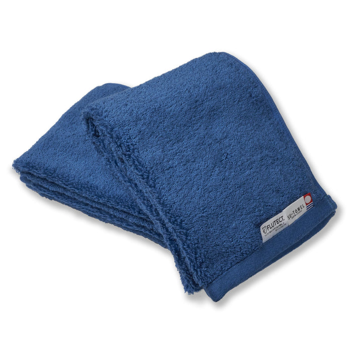 Original Yamato 2-Piece Certified Face Towel Set Japan-Made 100% Cotton, Antiviral & Antibacterial, Peacock Blue