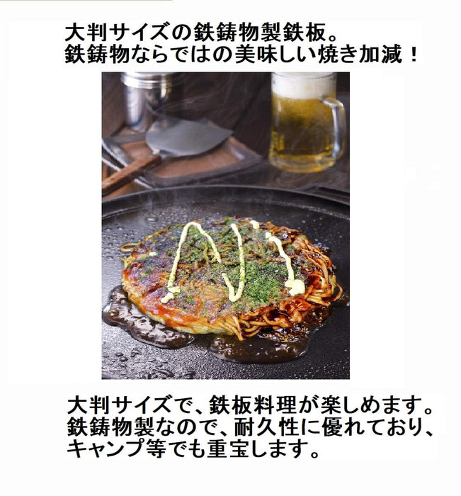 Ishigaki Iron Plate - Round 32cm - Yakisoba Okonomiyaki Yakiniku - Japan