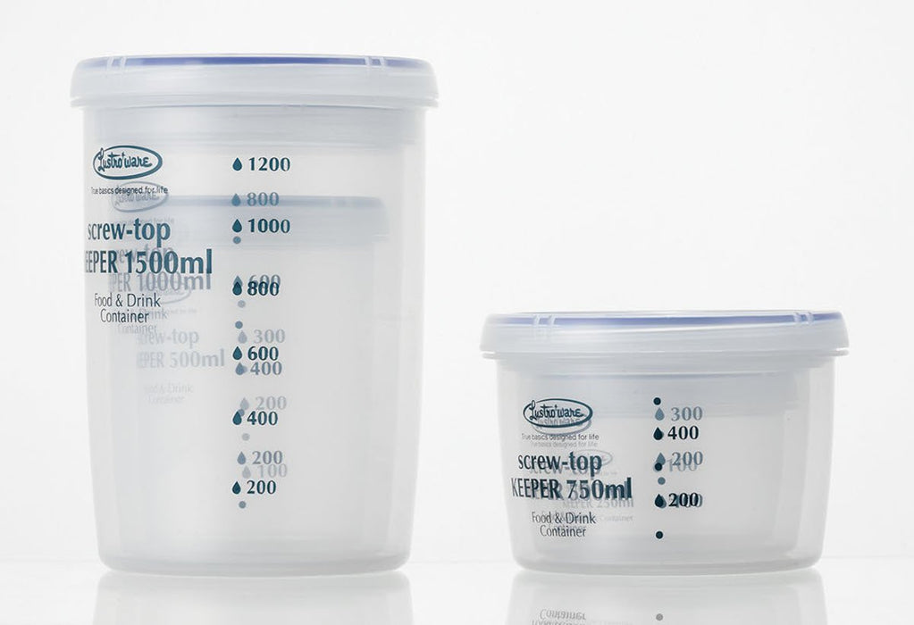 Iwasaki Industry B-2275Kn Japan Antibacterial Food Storage Container - Quick Open Close Screw Top 1000 Deep