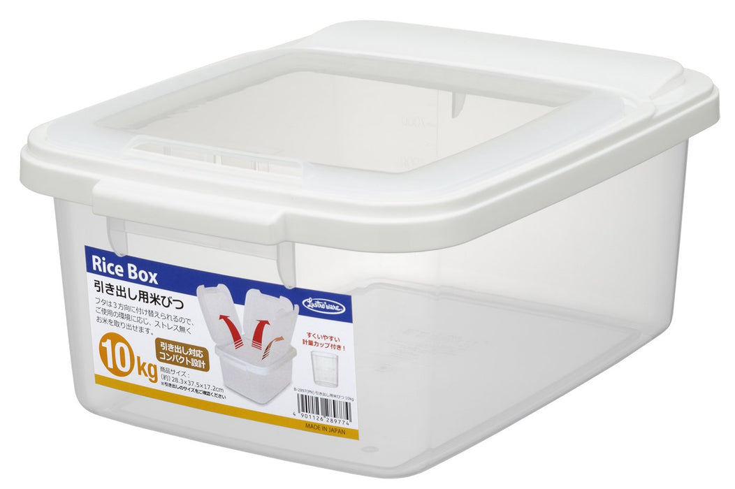 Iwasaki Industry 10Kg Japanese Rice Storage Bins - Clear B-2897Pn