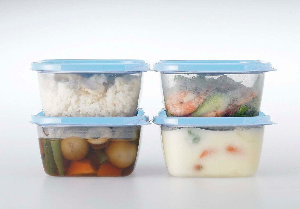 Iwasaki Industry Japan Antibacterial Microwave Storage Container - Smart Flap Square 610Ml (3Pcs)