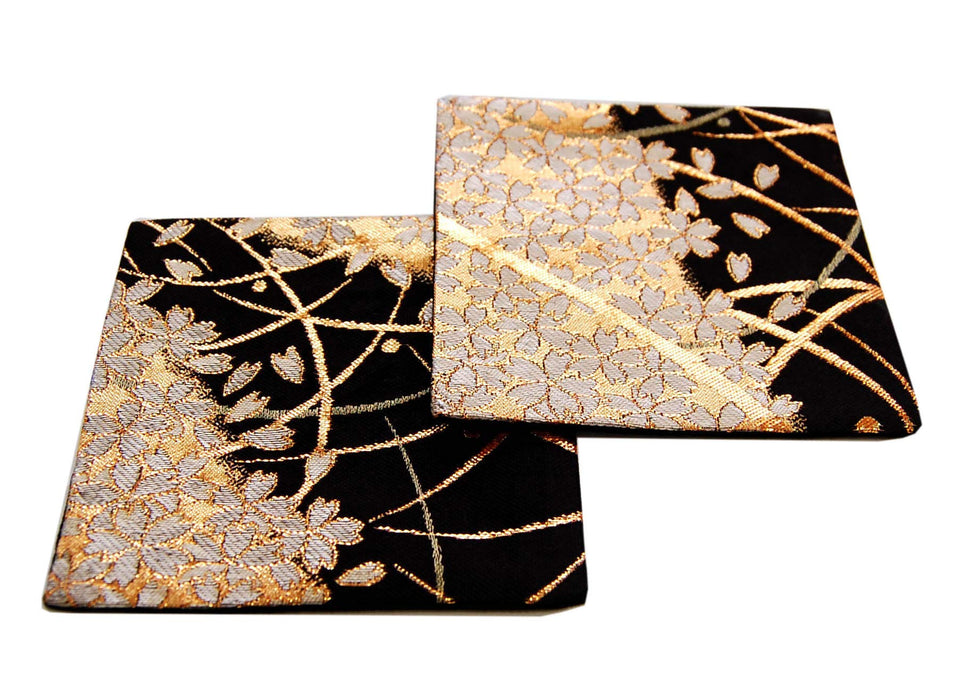 Shinsendo Gold Brocade Kimono Coaster Set (Miyabi Miyabi) - Authentic Japanese Design