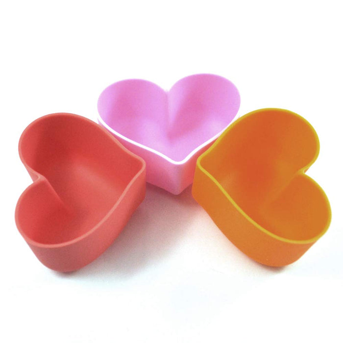 Kai DL-6355 Silicone Heart Cups 3pcs Easy BreakApart