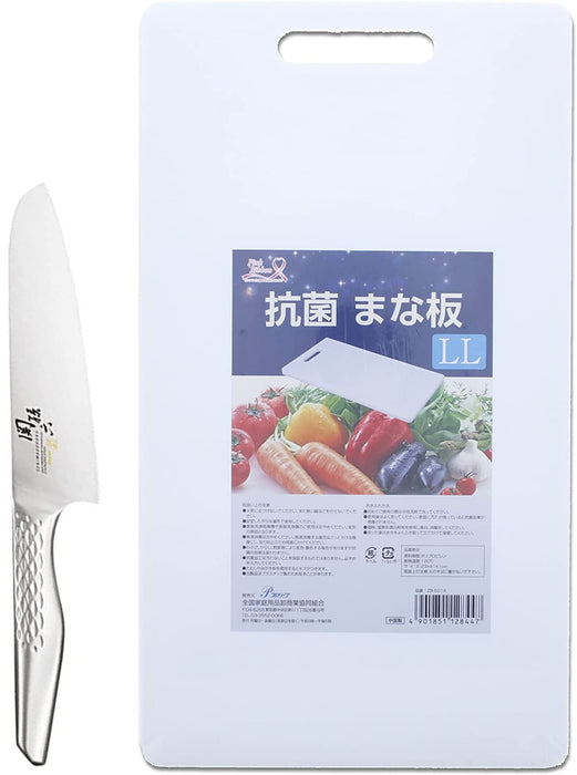 Kai Corp Santoku Knife 2Pc Set 165mm Dishwasher Safe Antibac Cutting Board