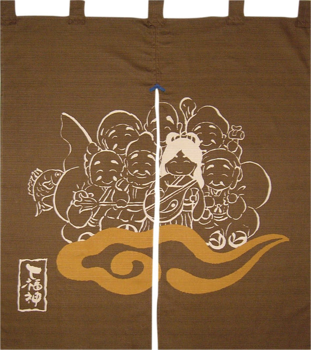 Maeda Dyeing Japan Seven Lucky Gods Engi Noren - Traditional Japanese Door Curtain