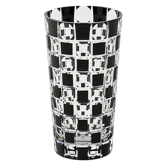 Kimoto Glass Tokyo Kuroco Edo Kiriko Tumbler - Authentic Japanese Ichimatsu Design