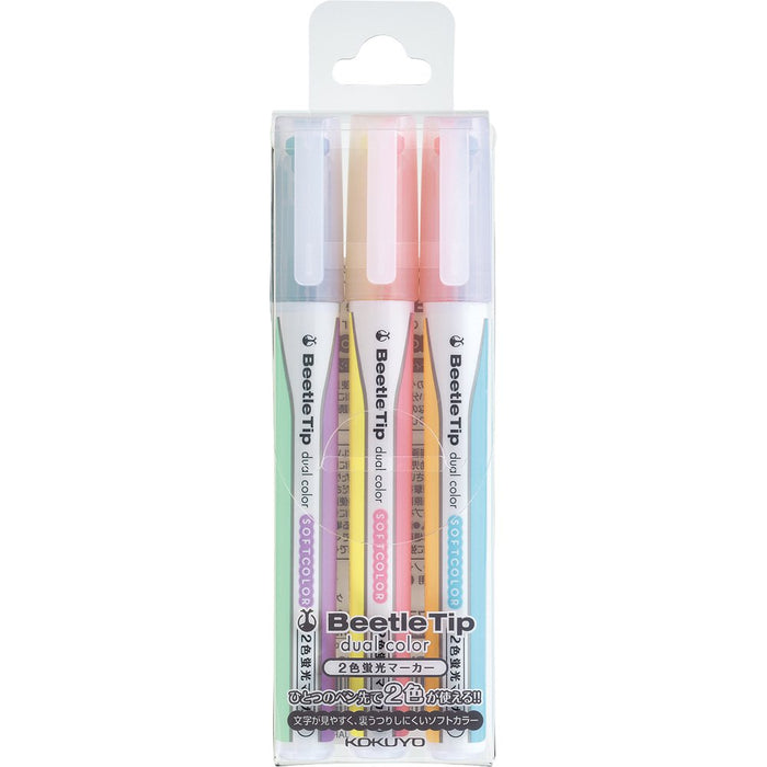 Kokuyo Dual Color Soft Color Fluorescent Pen Marker Set