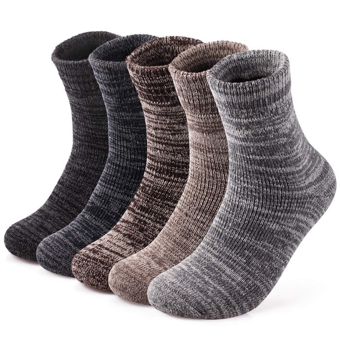 Final Konciwa Men's Winter Socks - 5 Pairs Set, Warm Skiing Cushion, Sweat Absorbent, Antibacterial