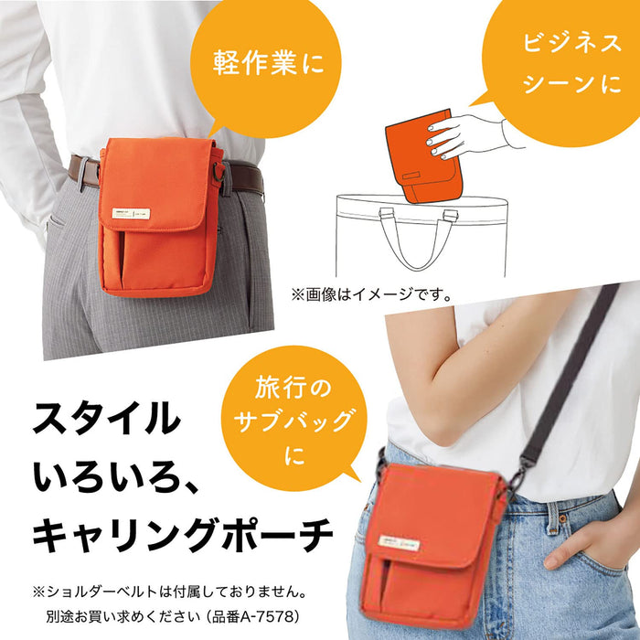 Lihit Lab A7574-4 A6 Carrying Pouch - Orange, Made In Japan